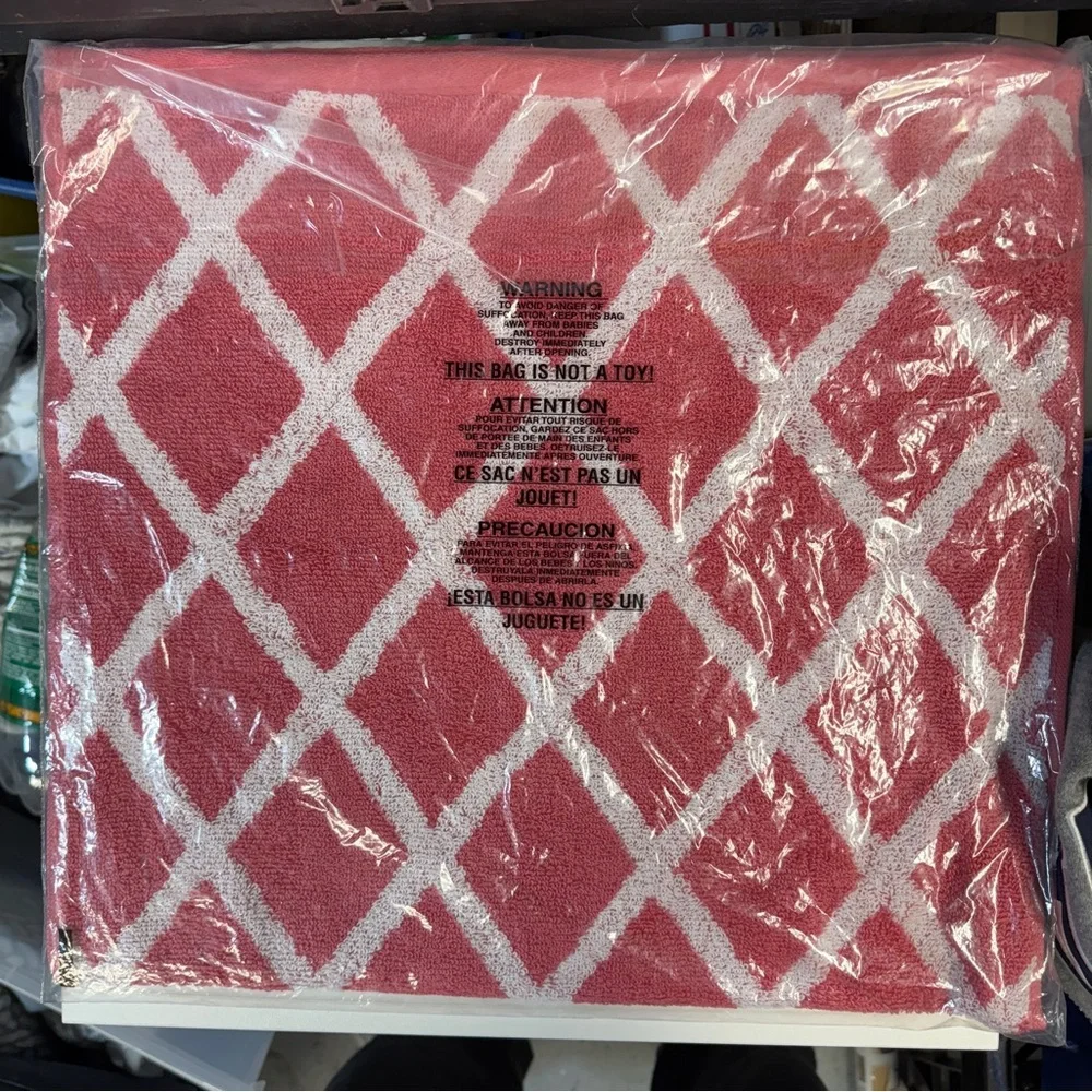 Polo by Ralph Lauren Pink and White Hand Towel